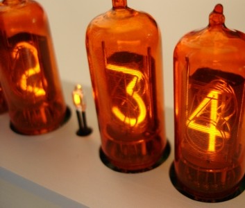 Nixie clock close-up